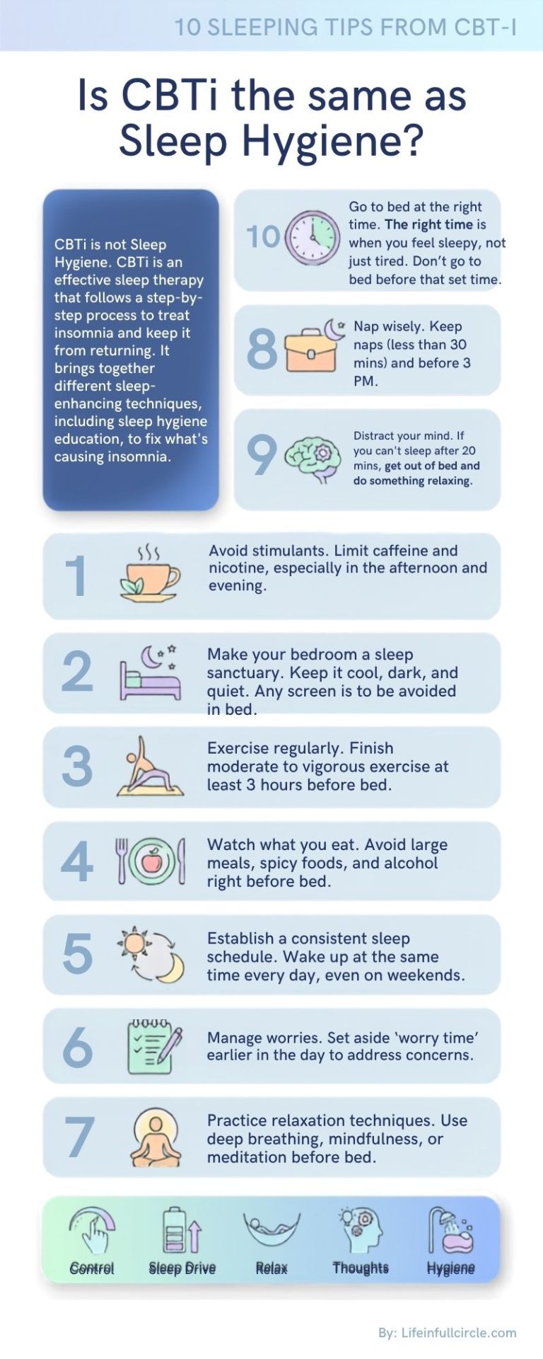 worksheet 10 SLEEPING TIPS FROM CBT-I