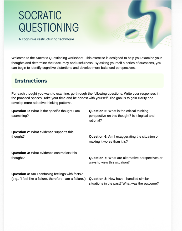 SOCRATIC QUESTIONING