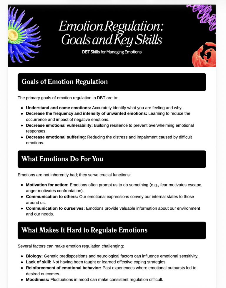 DBT Skills for Managing Emotions