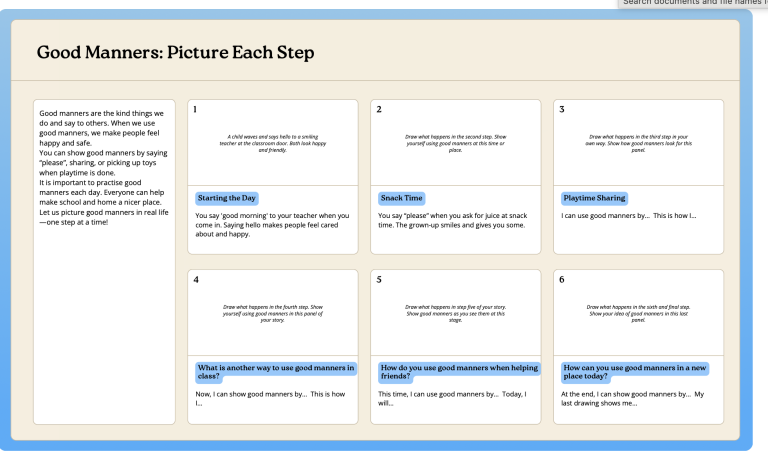 Good Manners Storyboard