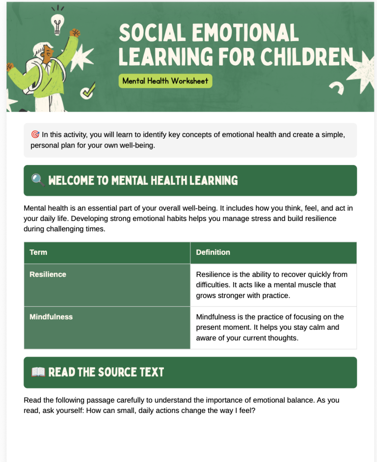 Social Emotional Learning For Children